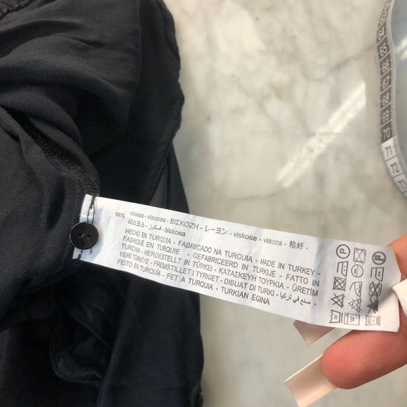 Zara Black Cropped Button Down 100% Viscose Shirt Size S - Picture 4 of 8